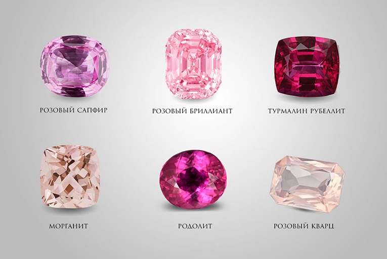 Разнообразие розовых камней