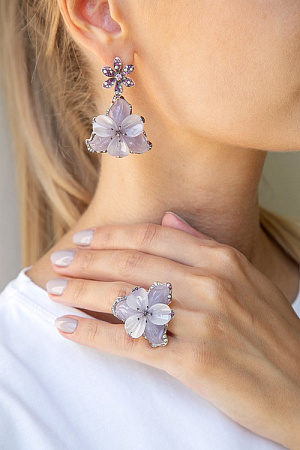 Серьги Violet Flower