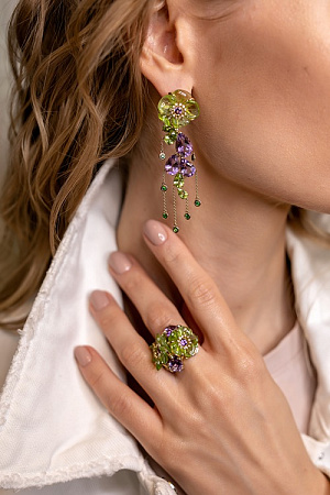 Серьги Green Flower